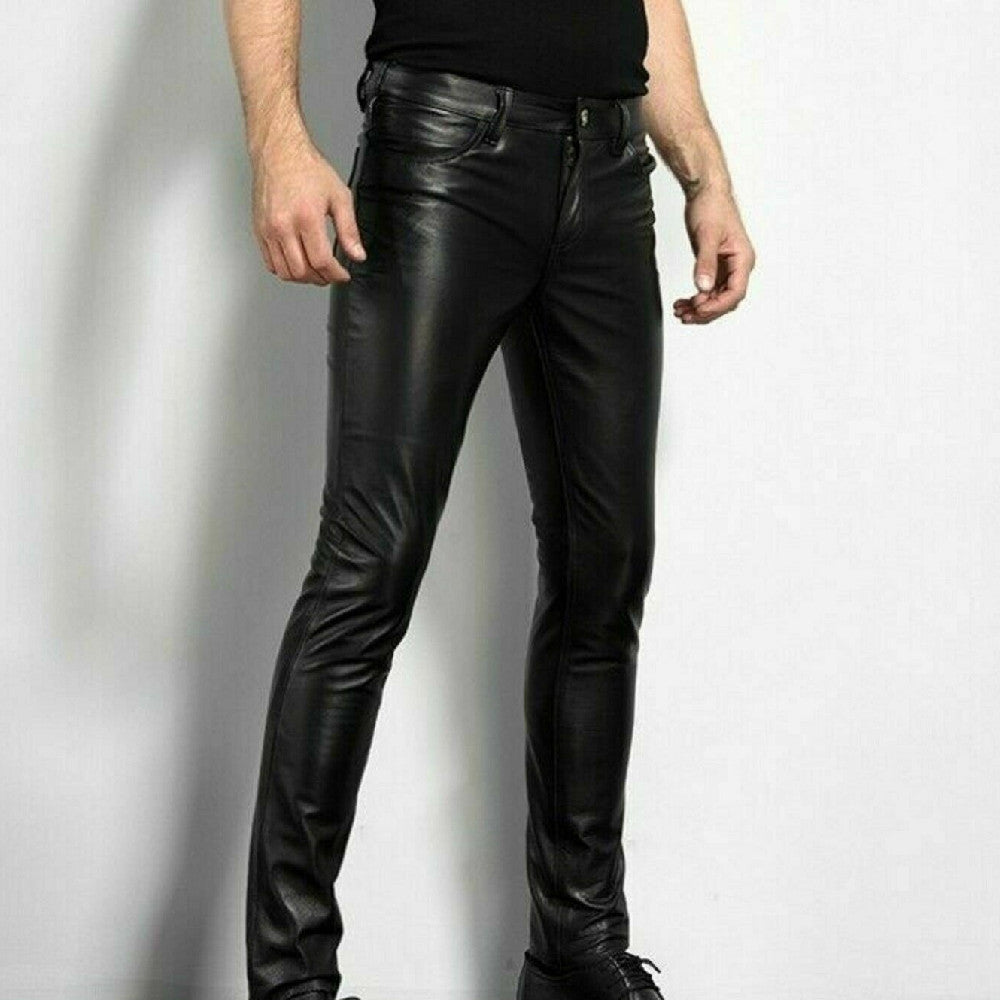 Fashion Men's Long Leather Pants