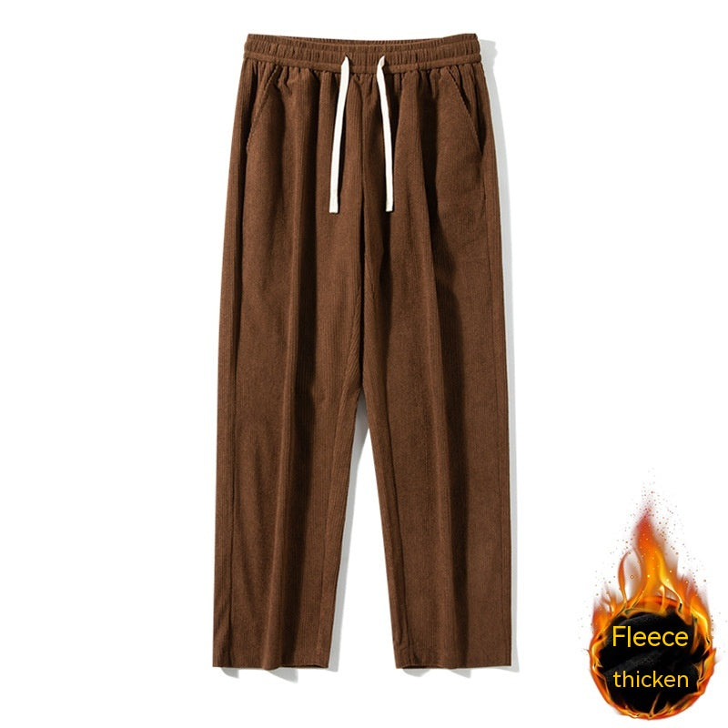 Corduroy Autumn And Winter New Fleece-lined Thick Casual Pants