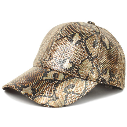 PU Serpentine Baseball Cap Sun-proof Peaked Cap