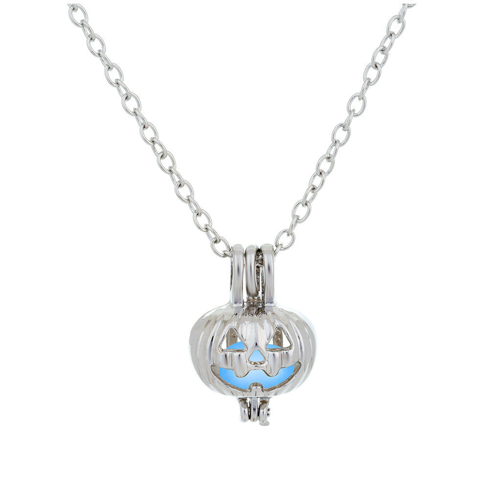 Luminous Evil Pumpkin Pendant Necklace