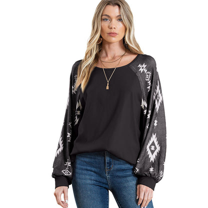 Floral Print Long Sleeve Pullover Women