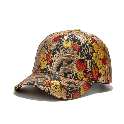 Gold Line Sun Protection Baseball Cap New Floral Duck Tongue