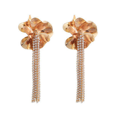 Ins Style Tassel Small Flower Online Influencer Refined Pastoral Style Earrings