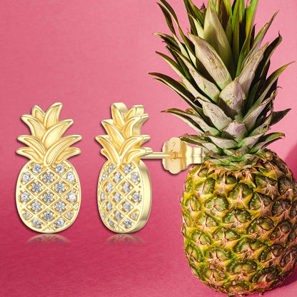 Pineapple Earrings Sterling Silver Pineapple Stud Earrings Hypoallergenic Earrings Jewelry