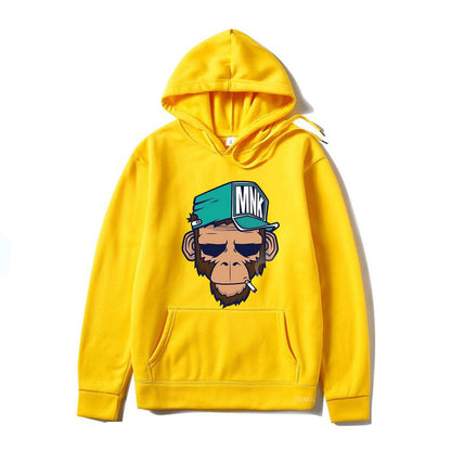 Smoking Monkey Printed Men's Hoodie Leisure Warm Sweatshirt