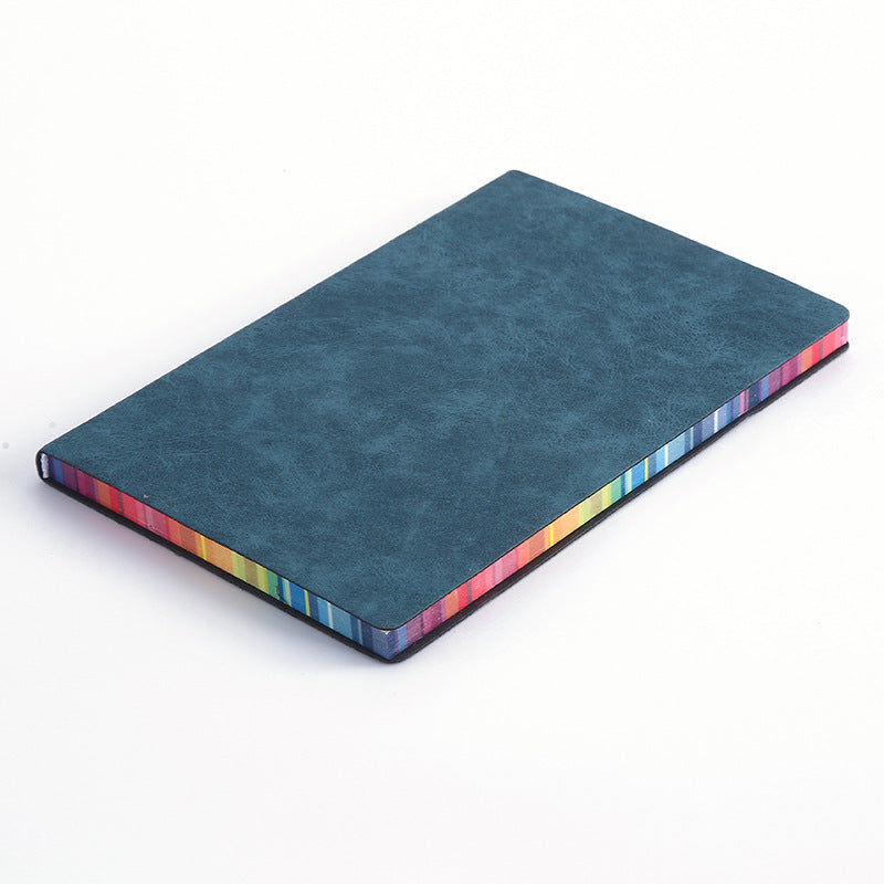 Colorful Rainbow Side A5 Leather Cover Notebook