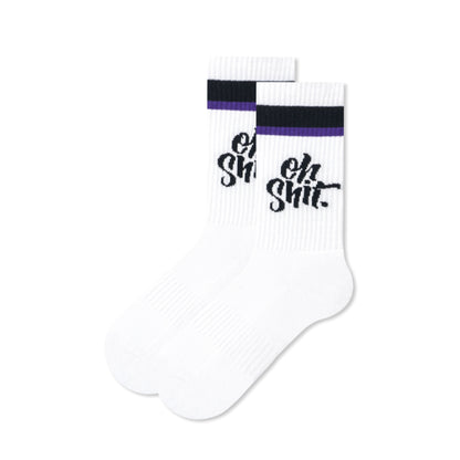 Street Sports Men's Korean Version Of The Letter White Mid-tube Thickened Basketball Socks