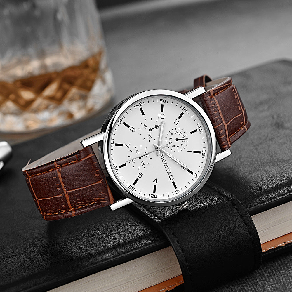 Simple Leather Belt Men's Quartz Watch