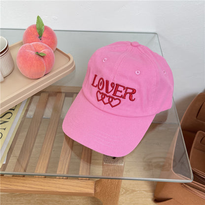 Girly Style Soft Top Baseball Korean Style All-match Letters Sweet Peaked Cap