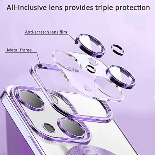 mobistyle Liquid Silicone Case for iPhone 13 Case, Individual Protection for Each Lens Shockproof Rubber Full Body Thickened Design Compatible for iPhone 13 (Purple)