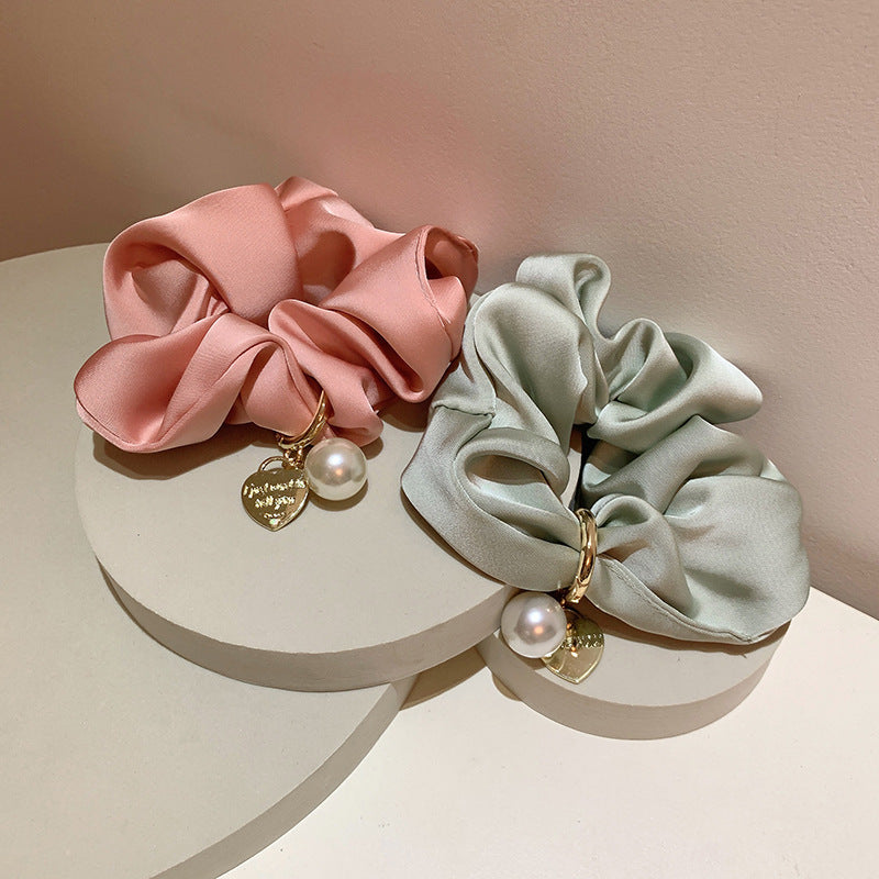 Simple Solid Color High-grade Texture Elegant Low Ponytail Headdress Flower Hair Ring