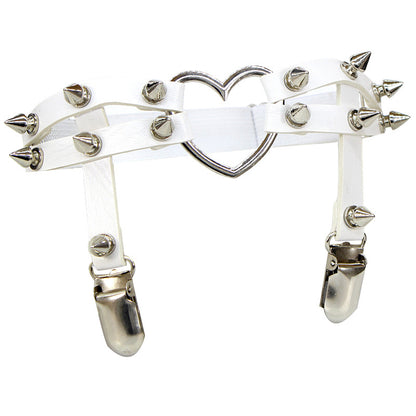 Harajuku Punk Love Heart-shaped Leather Handmade Rivet Punk Hip Hop Leg Ring Ankle Ring Garter