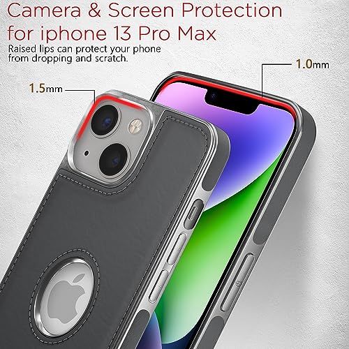 Pikkme iPhone 14 Back Cover | Flexible Pu Leather | Full Camera Protection | Raised Edges | Super Soft-Touch | Bumper Case for iPhone 14 (Black)