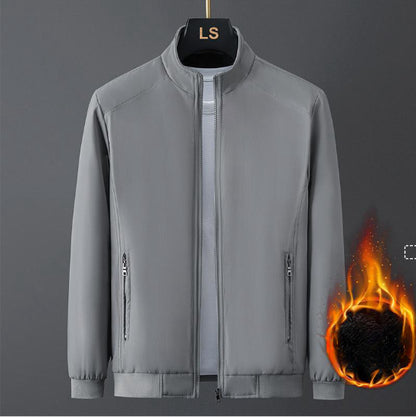 Casual Jacket Men's Fleece-lined Thickening Stand Collar Jacket Cotton-padded Jacket Warm Dad Wear