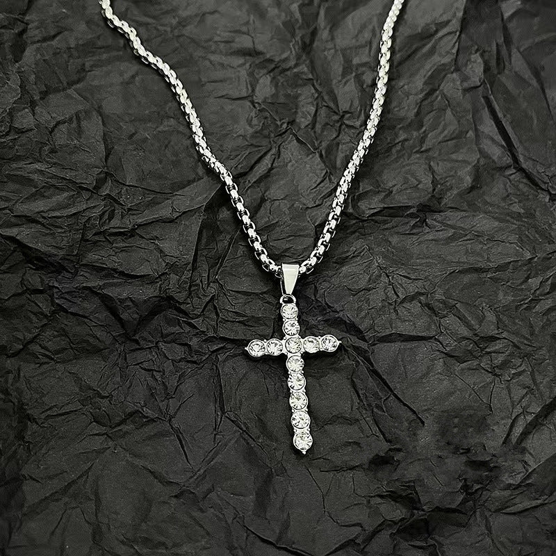 Street Diamond Cross Necklace For Men