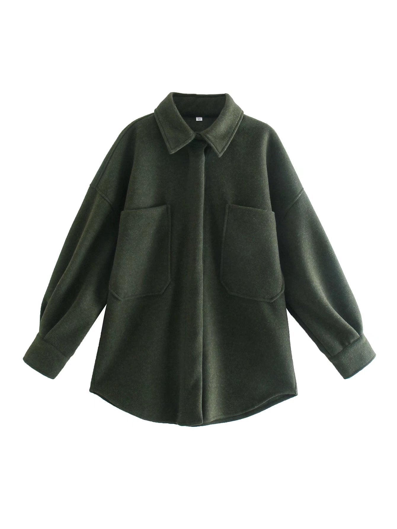 Vintage Woolen Shirt Top Spring Winter New Loose Profile Shirt Coat