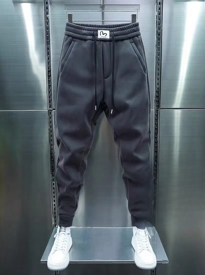 Men's Korean-style Trendy Sports Trousers Fleece-lined Trendy Brand Ankle Length Ankle-tied Sweatpants