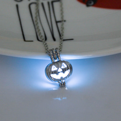 Luminous Evil Pumpkin Pendant Necklace