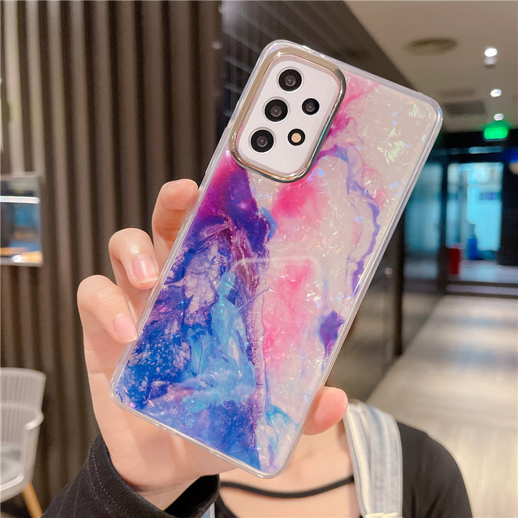 Kauri Watercolor Marble Rainbow Fish Scale S22 Phone Case S22 Anti Fall Case S22 Protective Case S21FE Mobile Phone Case