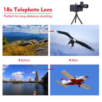 External 18 times mobile phone telephoto lens telescope intelligent focusing high-definition telephoto artifact