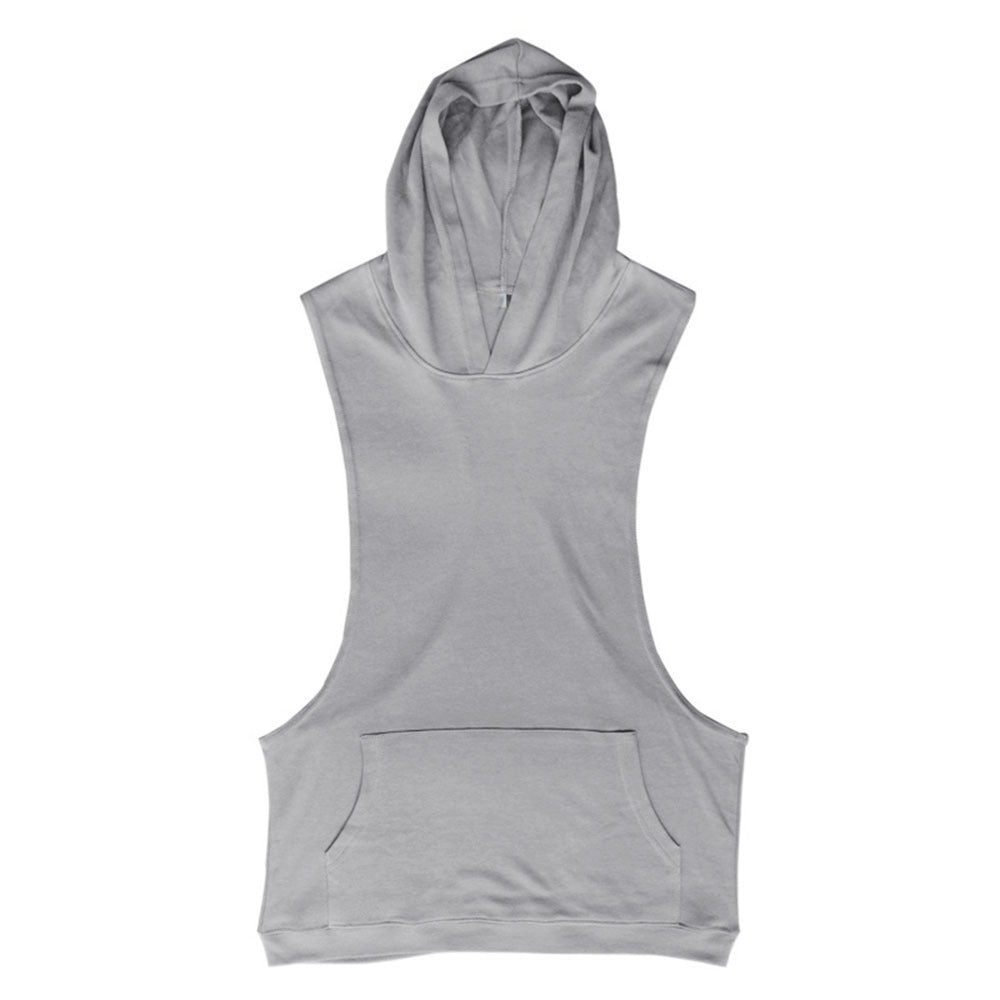 Sports Workout Casual Pure Color Split Fitness Vest Pullover