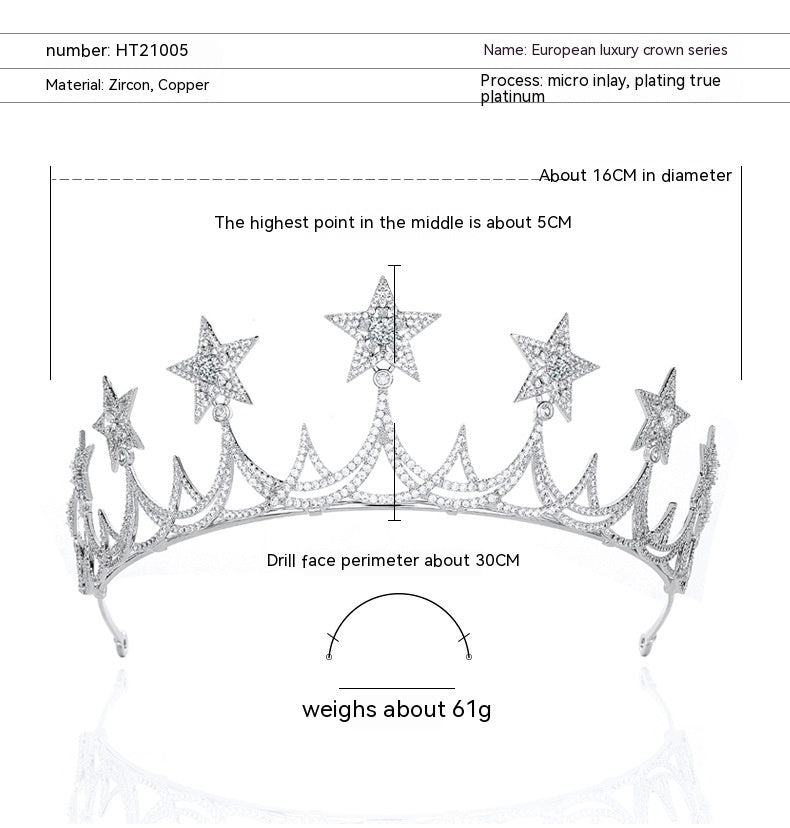 Wedding Accessories Zircon Copper Crown