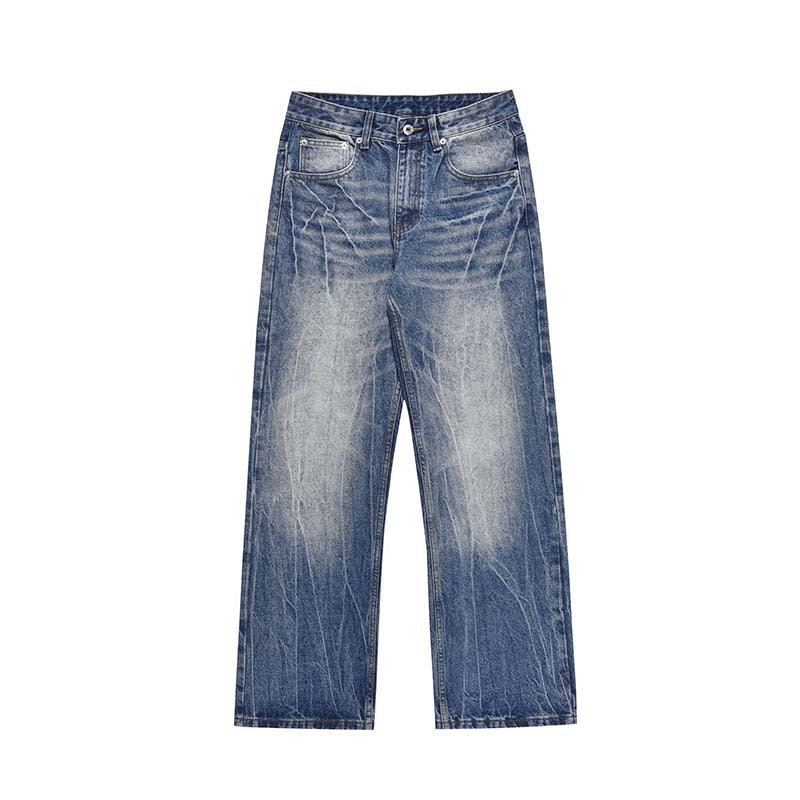 Advanced Lightning Crack Washed Distressed Design Jeans For Men