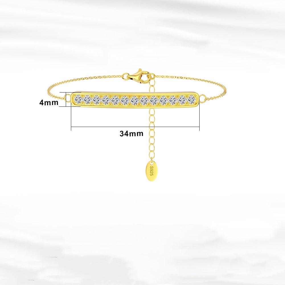 All-match Inlaid Zircon Single Row Anklet