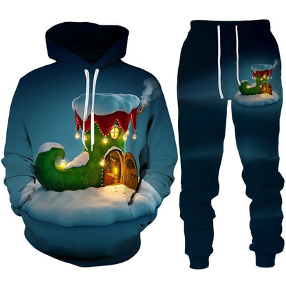 Santa Claus 3D Printing Hooded Sportswear