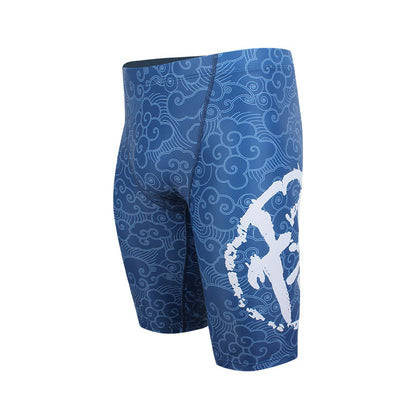 Printed Swimming Trunks Men's Chinese Style