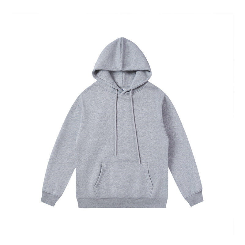 Men's And Women's Fashion Casual Padded And Thickened Hooded Solid Colour Sweatshirt