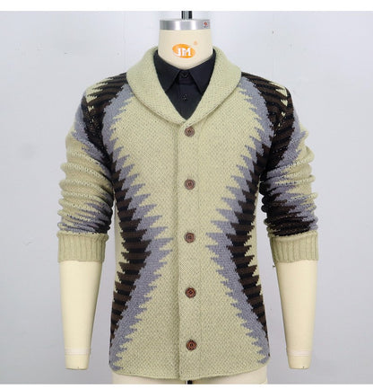 Men's Thick Needle Heavy Industry Cardigan Sweater Coat