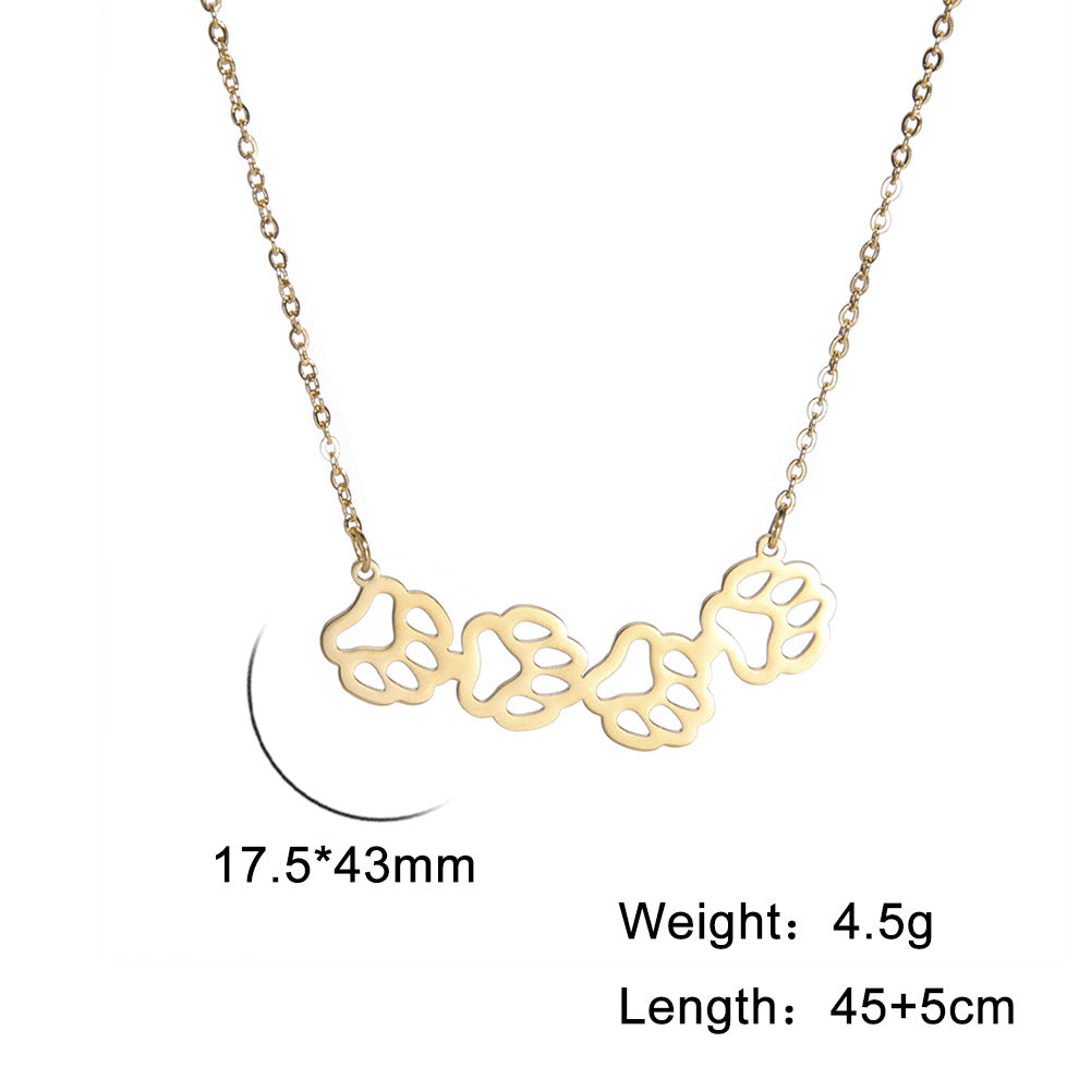 Trend Cartoon Cute Titanium Steel Hollow Necklace