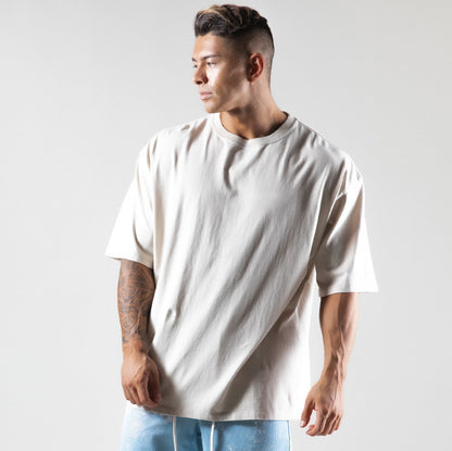 Men's Sports T-shirt SpringSummer New Round Neck Cotton Leisure Running Short Sleeve T-shirt