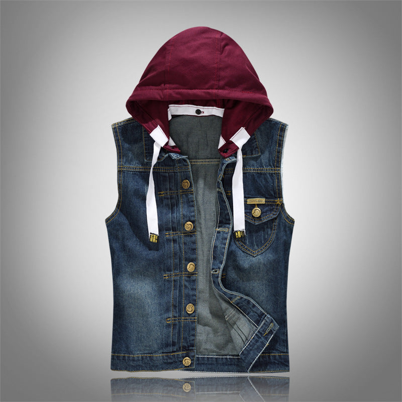 Removing Cap Locomotive Denim Waistcoat Vest