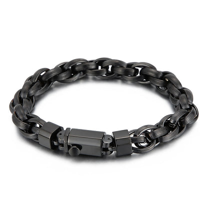 Snap Button Double Ring Men's Bracelet