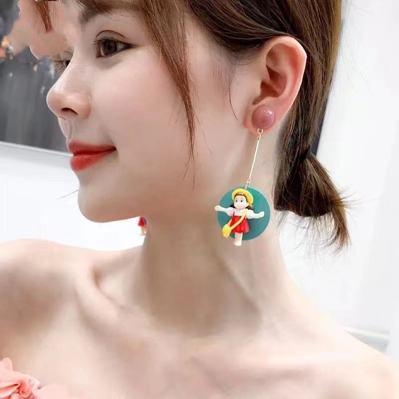 Women's All-match Cartoon Small Earrings Simple