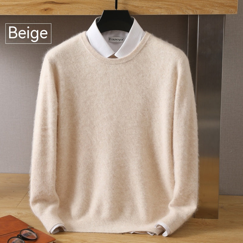 Mink Velvet Loose Round Neck Solid Color Sweater Bottoming Shirt