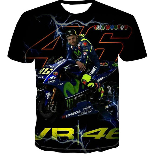 3D Motorcycle Racing Men's And Women's Short-sleeved T-shirt