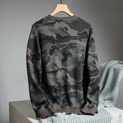 Camouflage Printed Loose Leisure Sports Long-sleeved Men's Sweater