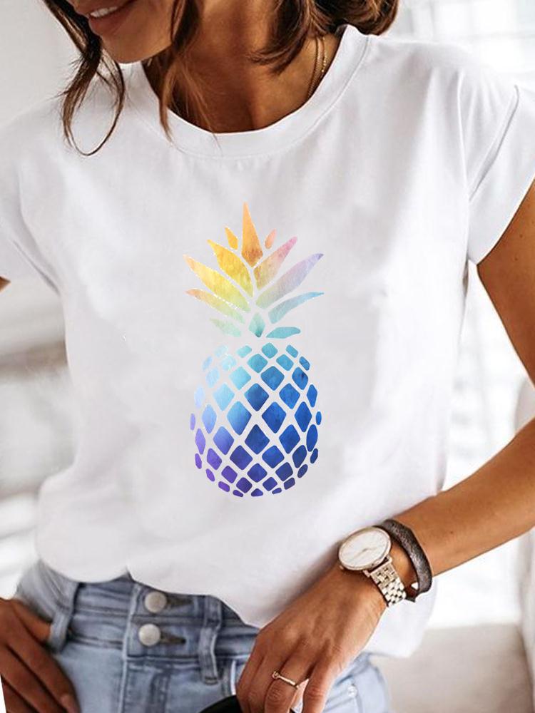 Crew Neck Casual Printed T-shirt For Women