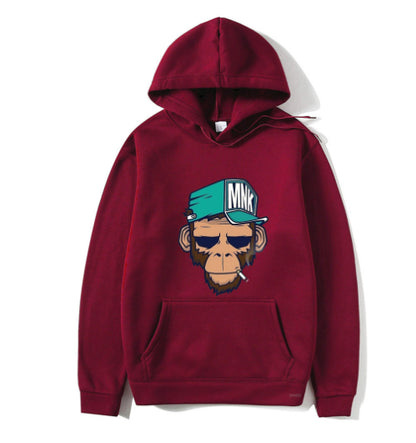 Personality Smoking Monkey Hoodie Sweatshirt Hip Hop Casual Street Hooded