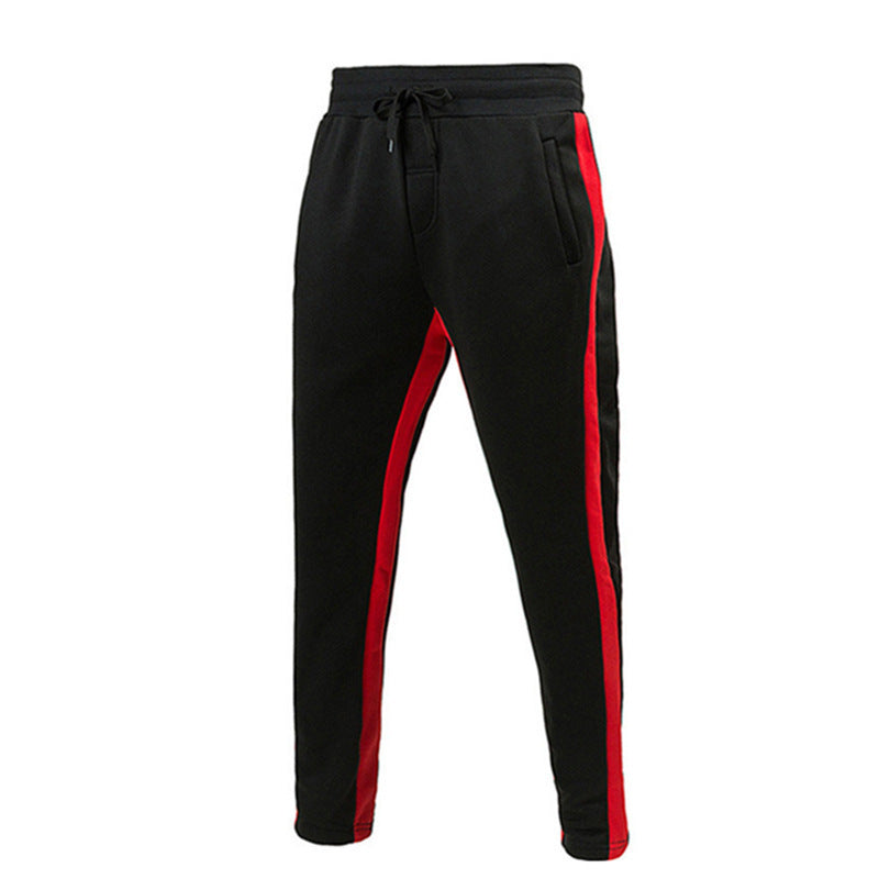 Men's Loose Sports And Leisure Striped Drawstring Pants