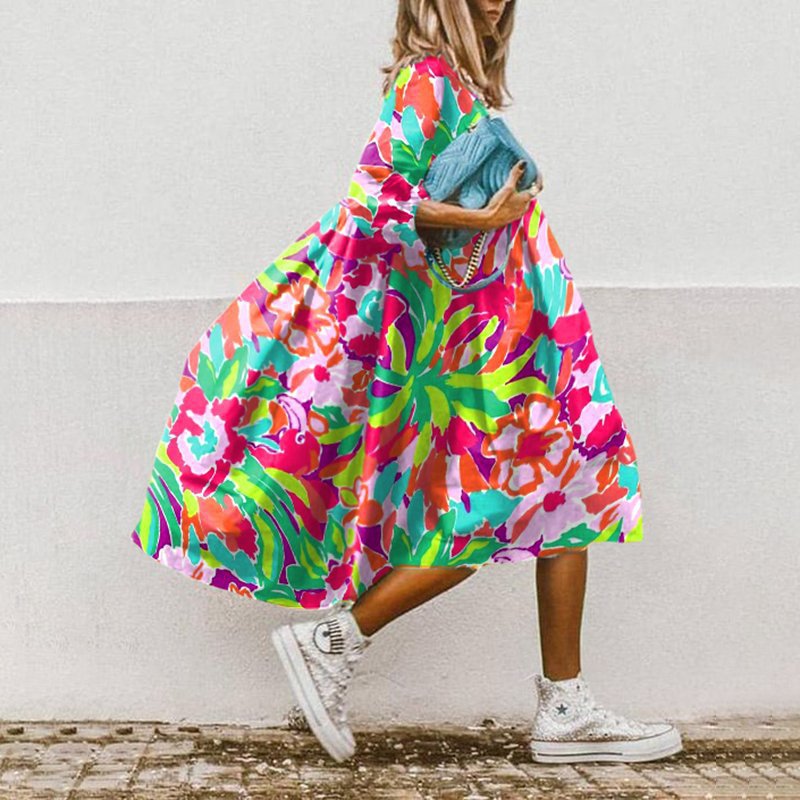 Fashion Printed Bohemian Dress Women