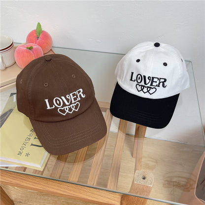 Girly Style Soft Top Baseball Korean Style All-match Letters Sweet Peaked Cap