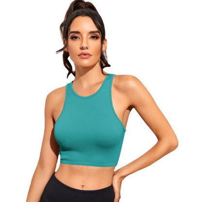 Yoga Clothes Sleeveless Sports Vest Women's Loose Breathable Top Without Chest Pad