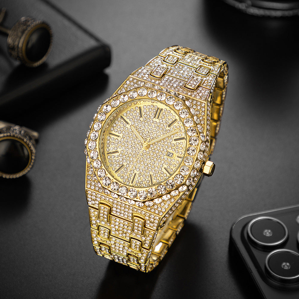 Fashion Starry Diamond Men's Quartz Watch