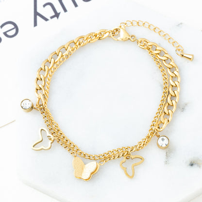 Women's Multi-layer Pendant Gold Bracelet