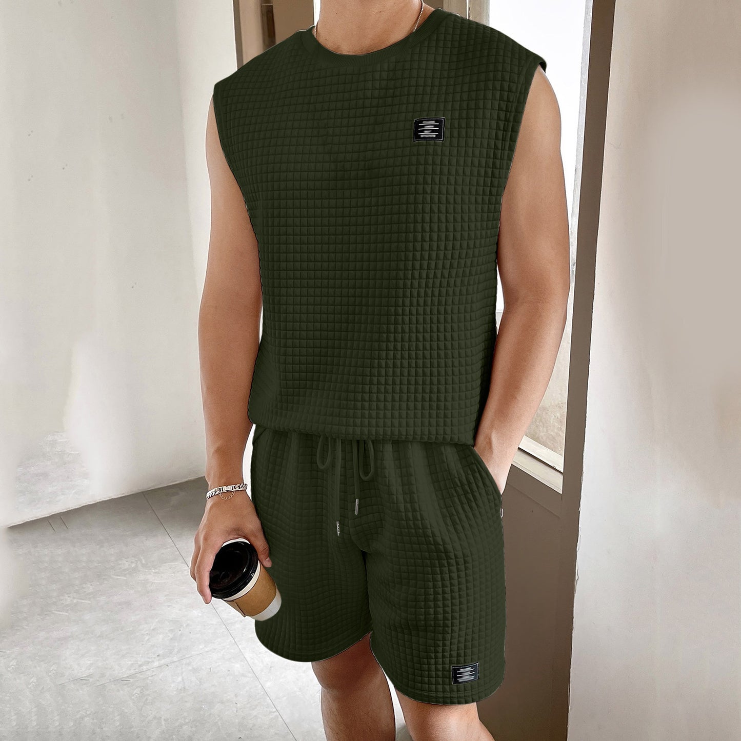 Men's Sport Suit Suit Sleeveless Tank Top Shorts Two-piece Set