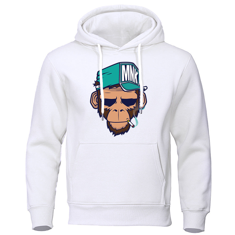 Personality Smoking Monkey Hoodie Sweatshirt Hip Hop Casual Street Hooded